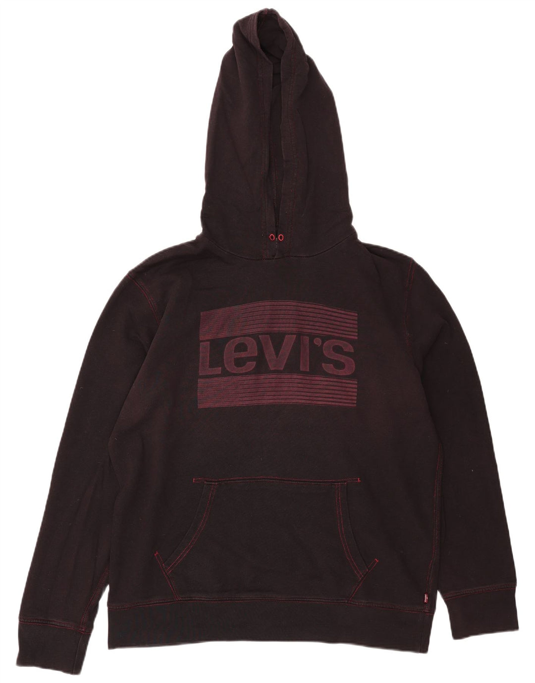 Suéter com capuz gráfico masculino Levi's grande algodão preto