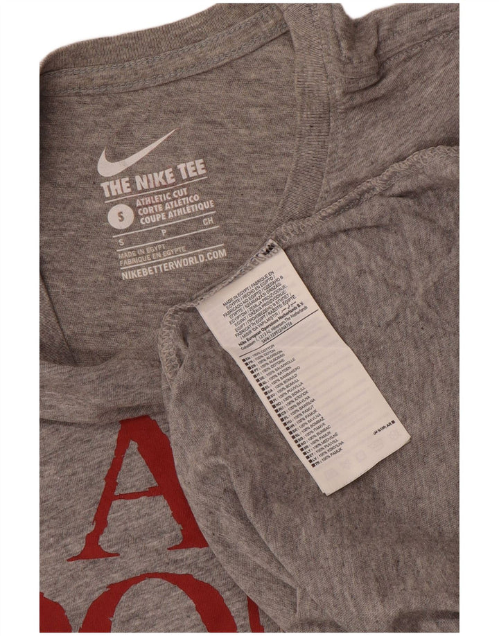 Camiseta Nike Feminina Athletic Cut Graphic Top UK 10 Pequeno Algodão Cinza