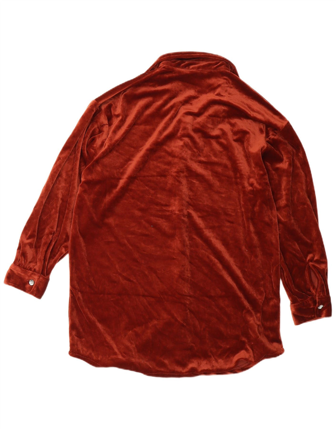 Vestido de camisa desproporcionado das mulheres do vintage poliéster marrom pequeno Reino Unido 10