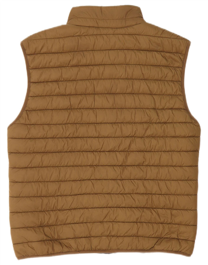 Zara Colete acolchoado masculino UK 40 grande poliéster cáqui