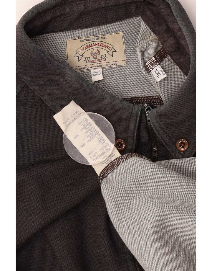 Camisa masculina Armani Jeans 2XL lã marrom