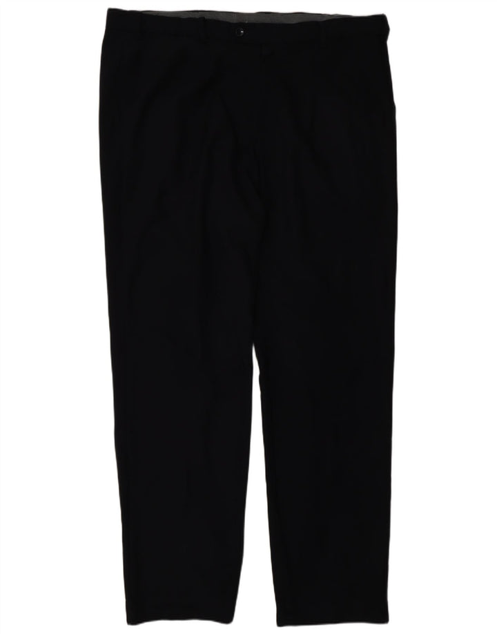 Calça masculina reta regular Marks & Spencer W40 L33 azul marinho