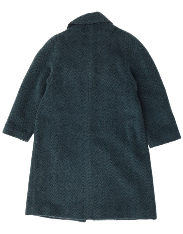 Sobretudo feminino ELENA MIRO UK 18 XL azul chevron lã