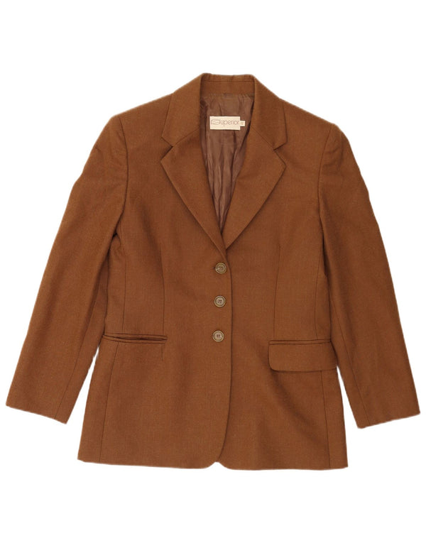 Jaqueta Blazer Feminina Superior com 3 Botões IT 42 Viscose Marrom Média