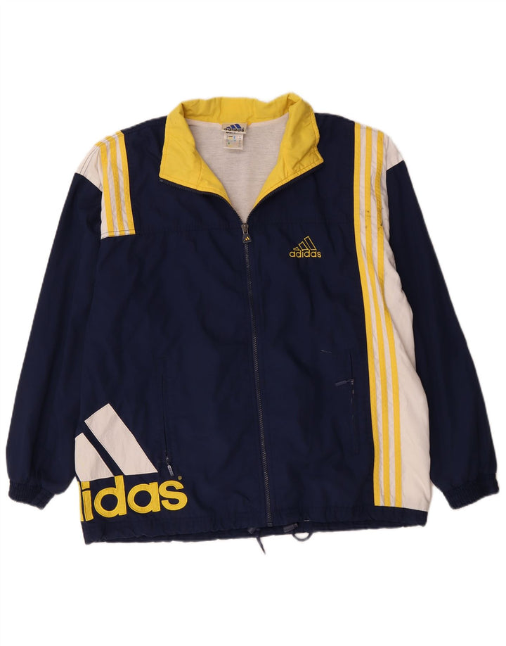 Adidas Mens Tracksuit Top Jacket UK 40/42 Médio Azul Marinho Colorblock