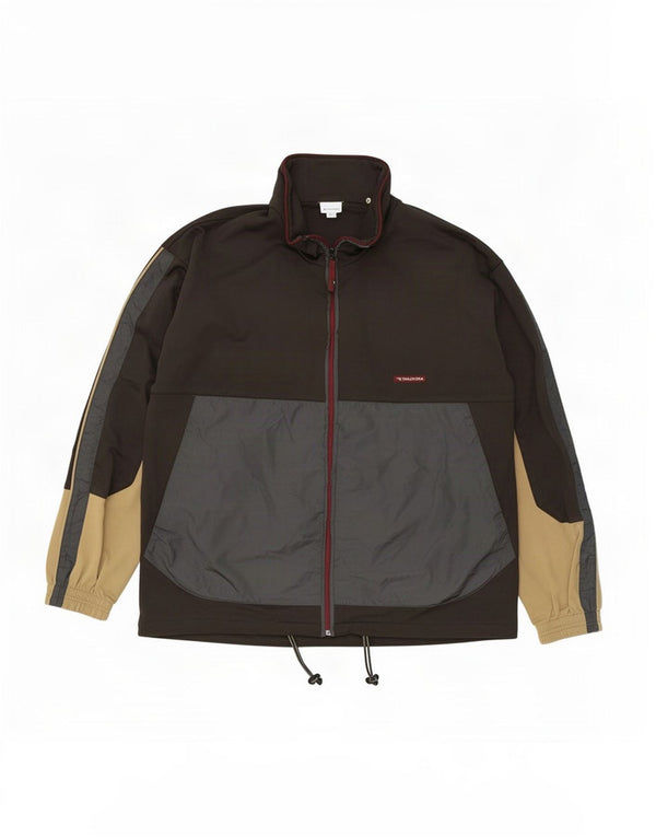 Diadora Mens Tracksuit Top Jacket UK 42 Grande Brown Colourblock Poliéster