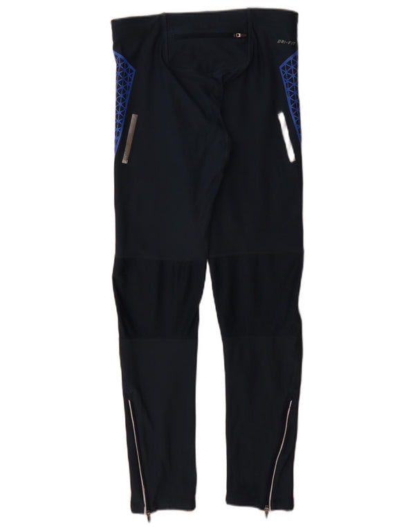 Leggings Nike Womens Dri Fit UK 8 Pequeno Poliéster Geométrico Azul Marinho