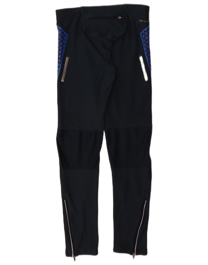 Leggings Nike Womens Dri Fit UK 8 Pequeno Poliéster Geométrico Azul Marinho
