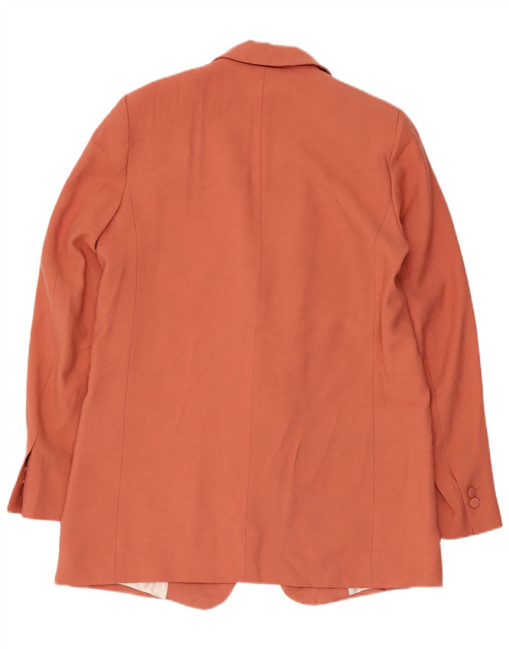 Jaqueta Zara Womens Open Blazer UK 10 Pequeno Acetato Laranja
