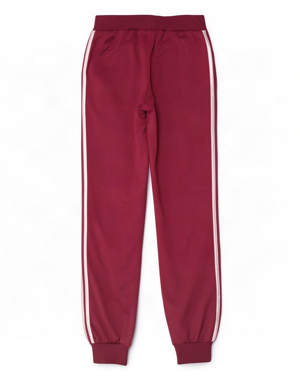 Adidas Womens Tracksuit Trousers Joggers UK 16 Large Maroon Polyester