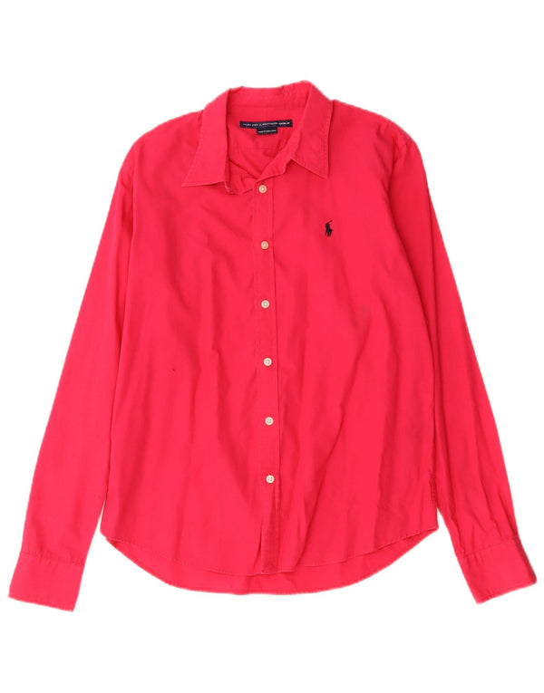 Camisa feminina Ralph Lauren Reino Unido 14 algodão vermelho médio