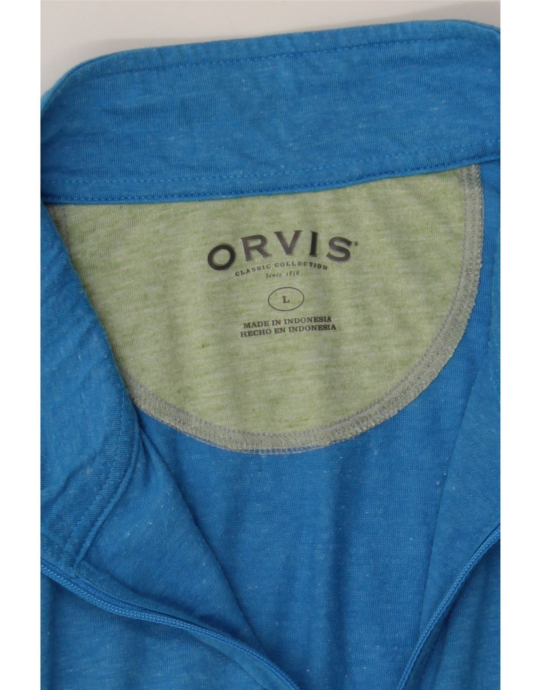 ORVIS Mens Zip Neck Pullover Tracksuit Top Large Blue Polyester Vintage Orvis and Second-Hand Orvis from Messina Hembry 