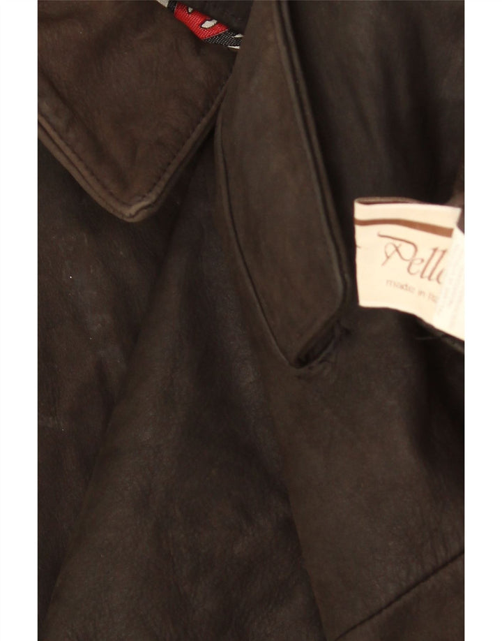 Jaqueta de couro feminina VINTAGE EU 44 XL couro marrom