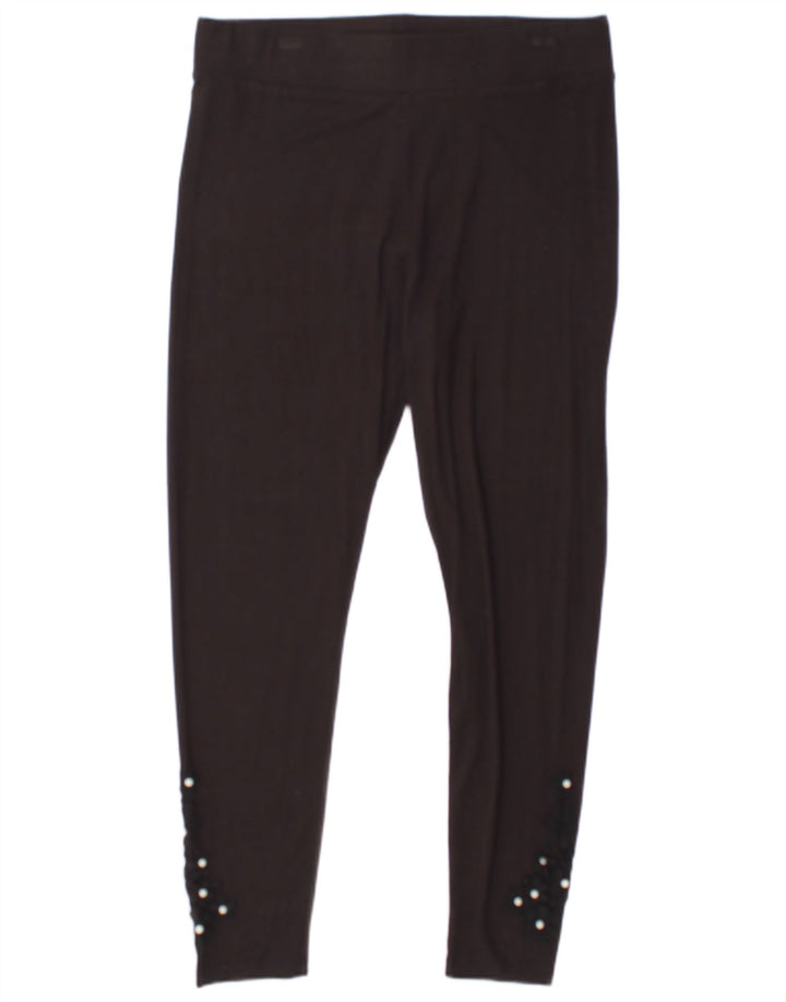 Leggings femininas MARKS & SPENCER Reino Unido 16 grandes viscose preta