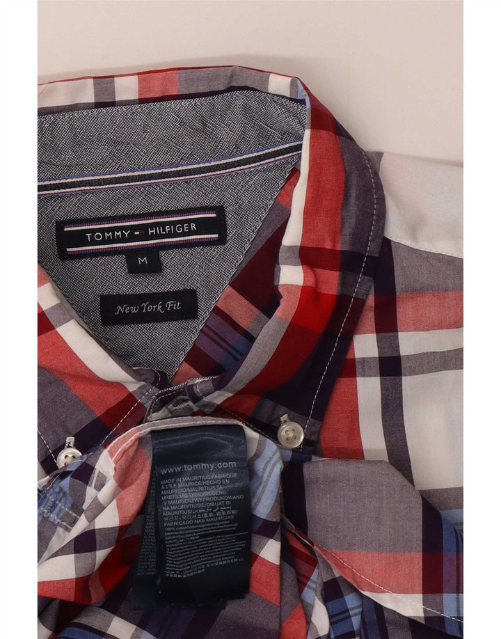 Camisa masculina Tommy Hilfiger New York Fit média de algodão xadrez multicolorido