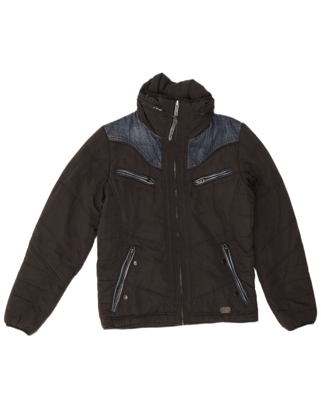 Jaqueta acolchoada com capuz grande diesel feminina UK 6 XS preta