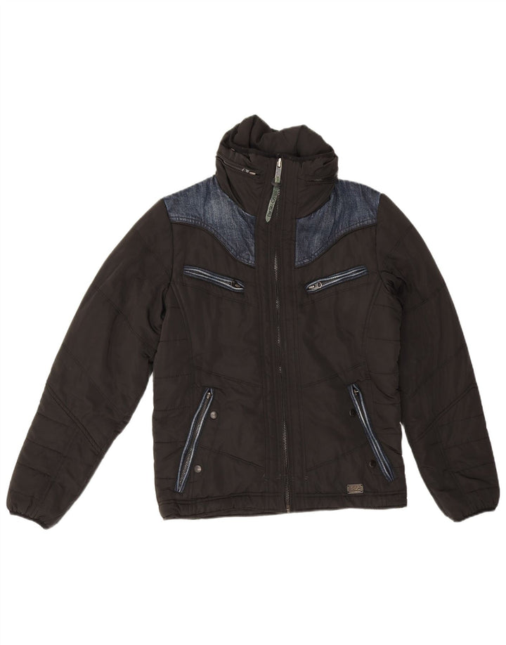 Jaqueta acolchoada com capuz grande diesel feminina UK 6 XS preta