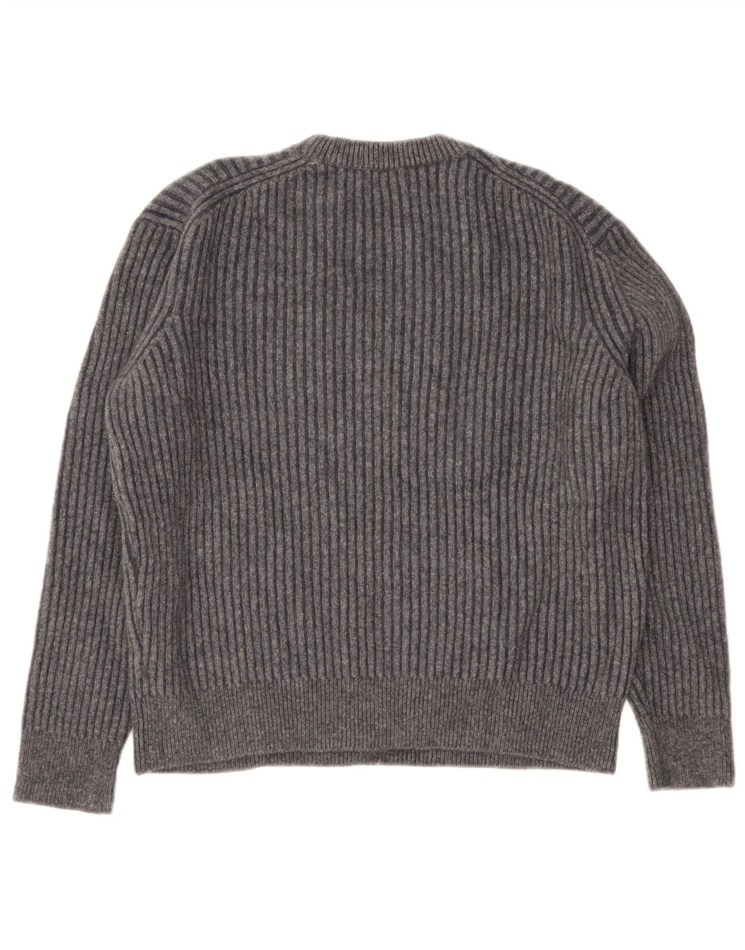 Suéter feminino Massimo Dutti com gola redonda Reino Unido 16 grande lã cinza