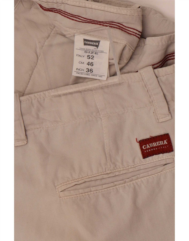Carrera Mens Chino Shorts W36 Grande Algodão Cinza