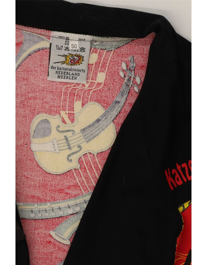 Casaco feminino vintage abstrato padrão duplo breasted UE 50 3XL algodão vermelho