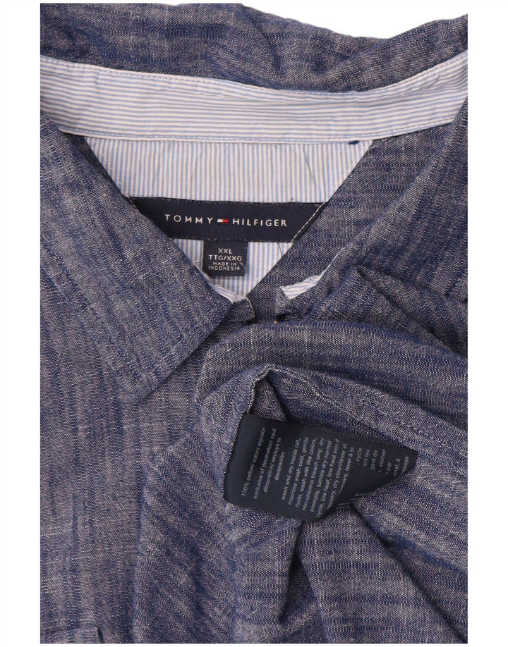 Pulôver feminino Tommy Hilfiger UK 20 2XL algodão manchado azul