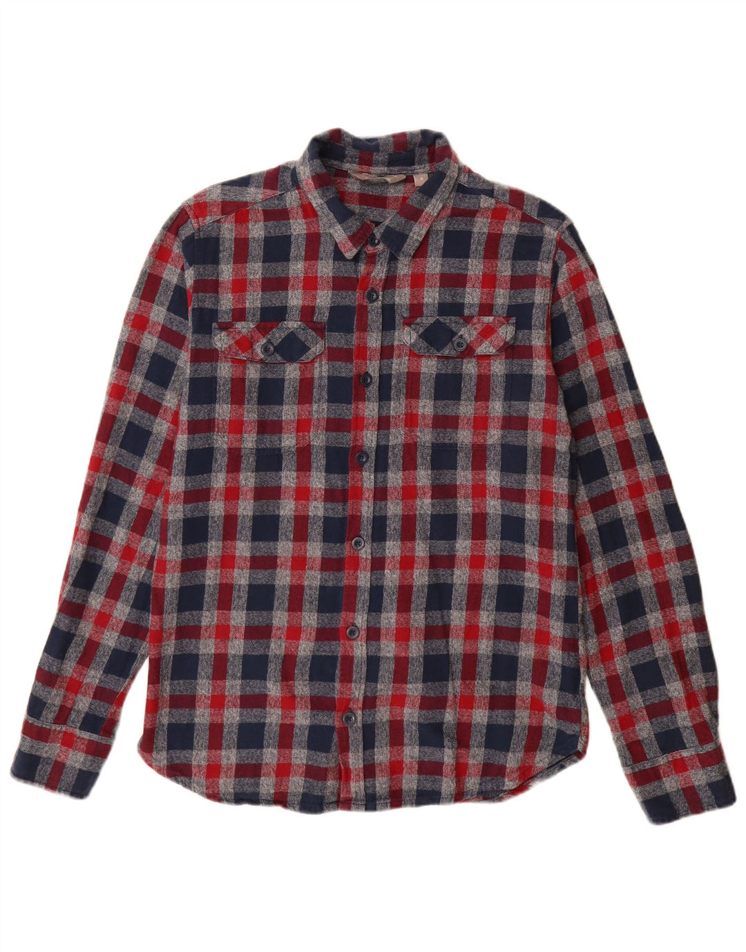 Camisa masculina de flanela Mountain Warehouse de algodão xadrez vermelho médio