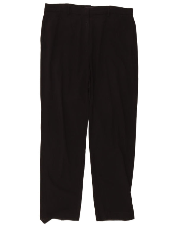 Calça chino reta feminina Marks & Spencer Reino Unido 16 grande W34 L30 preta