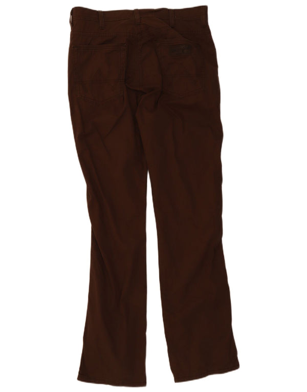 Wrangler Mens Arizona Stretch Calça Casual Reta W34 L34 Algodão Marrom