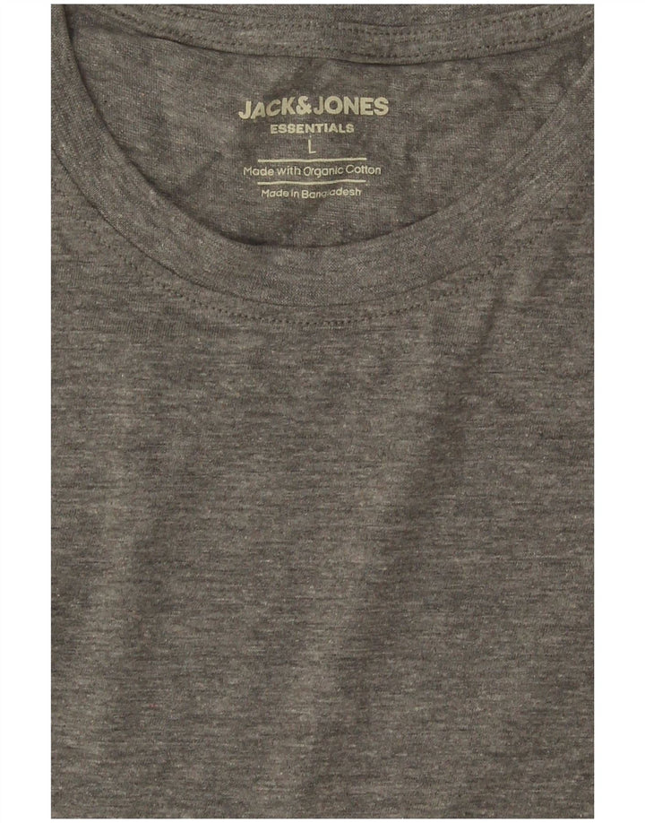 Camiseta masculina Jack & Jones grande algodão cinza