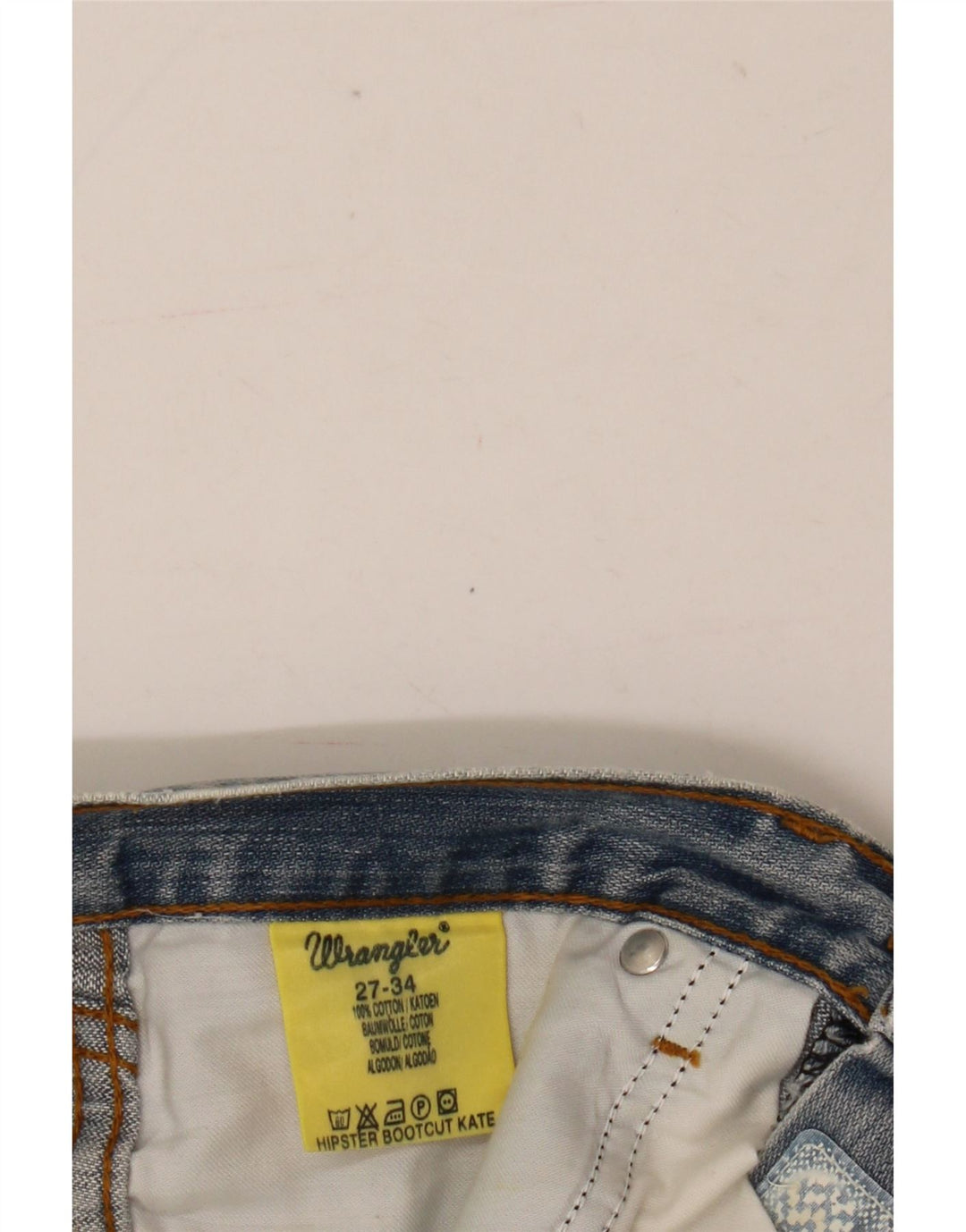 Wrangler feminino hipster bootcut jeans W27 L34 azul algodão