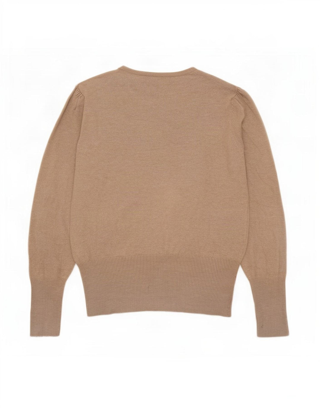 Suéter feminino Marks & Spencer com gola canoa Reino Unido 12 viscose bege médio