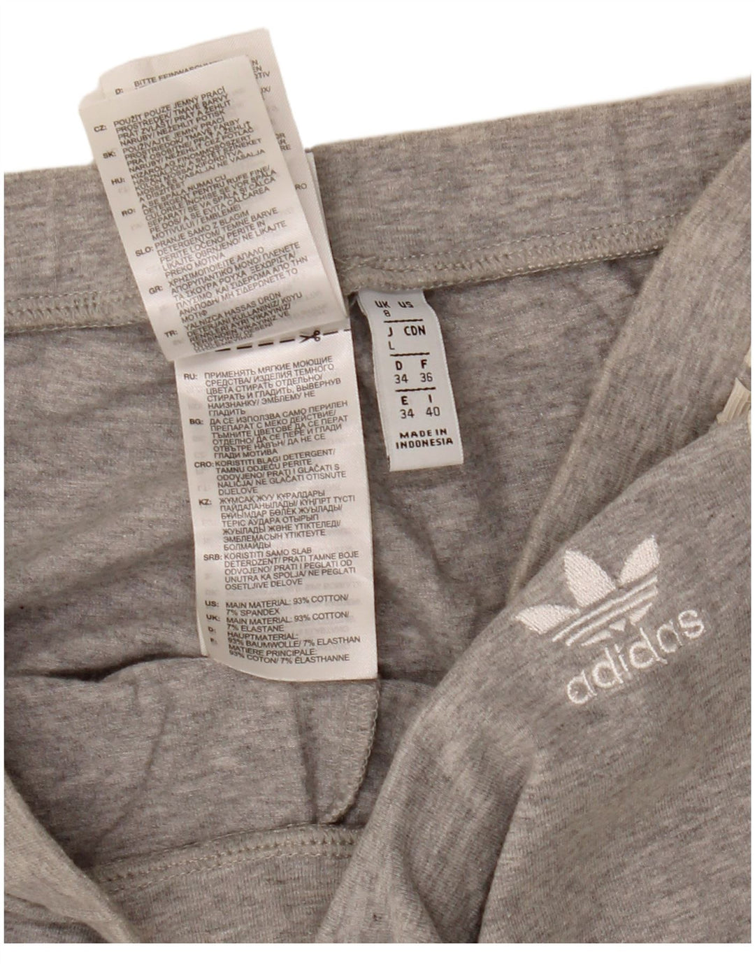 Leggings Adidas Femininas UK 8 Pequenas Cinza Flecked Algodão