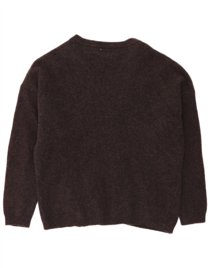 Suéter cardigã masculino Sisley grande lã virgem cinza