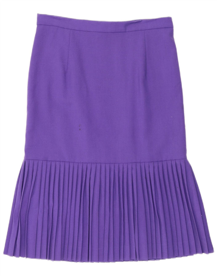 Saia plissada feminina vintage W30 médio roxo