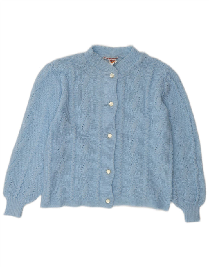 Suéter cardigã feminino SIMONE IT 44/46 acrílico azul médio