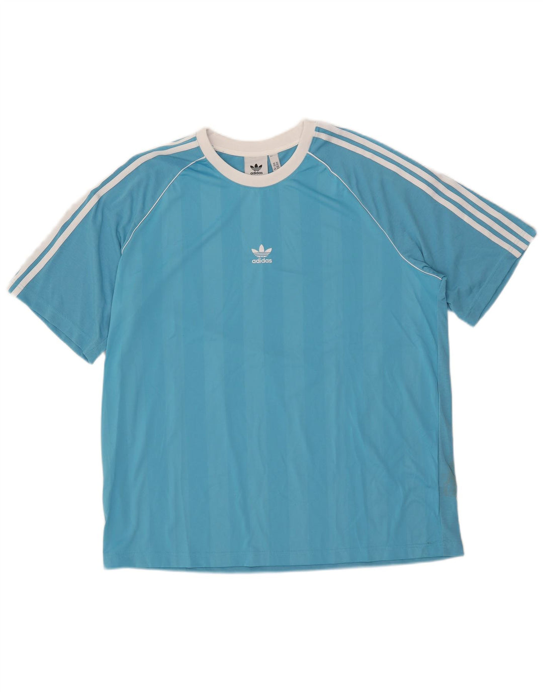 Camiseta masculina Adidas Top 2XL poliéster listrado azul