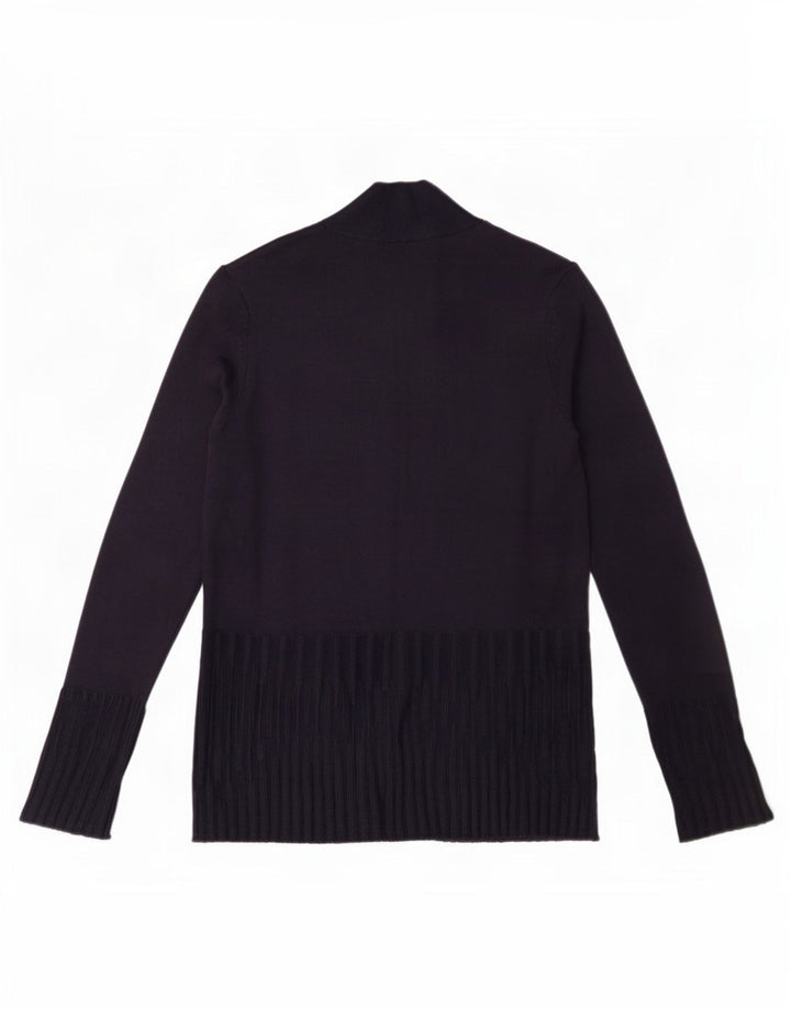 Suéter cardigã aberto feminino Marks & Spencer UK 8 pequeno azul marinho viscose