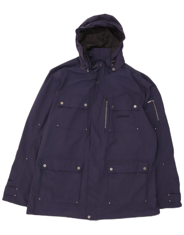Jaqueta utilitária masculina Schoffel com capuz UK 48 4XL azul marinho
