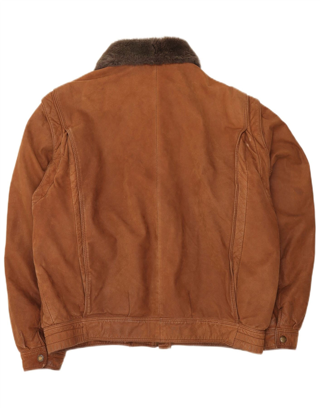 Jaqueta de couro masculina VINTAGE IT 52 XL marrom colorblock