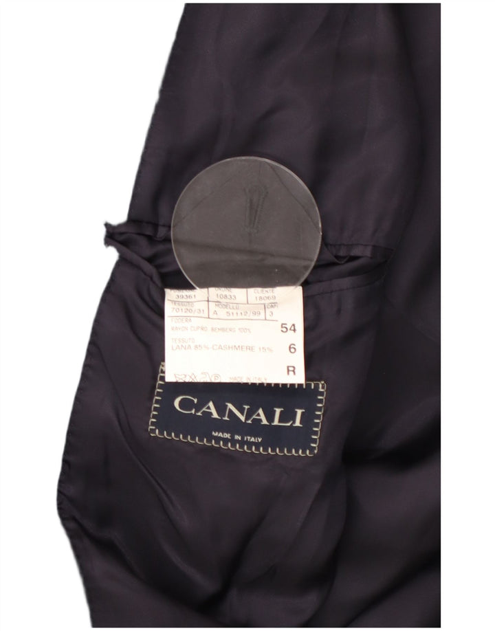Sobretudo masculino Canali IT 54 2XL clássico de lã azul marinho