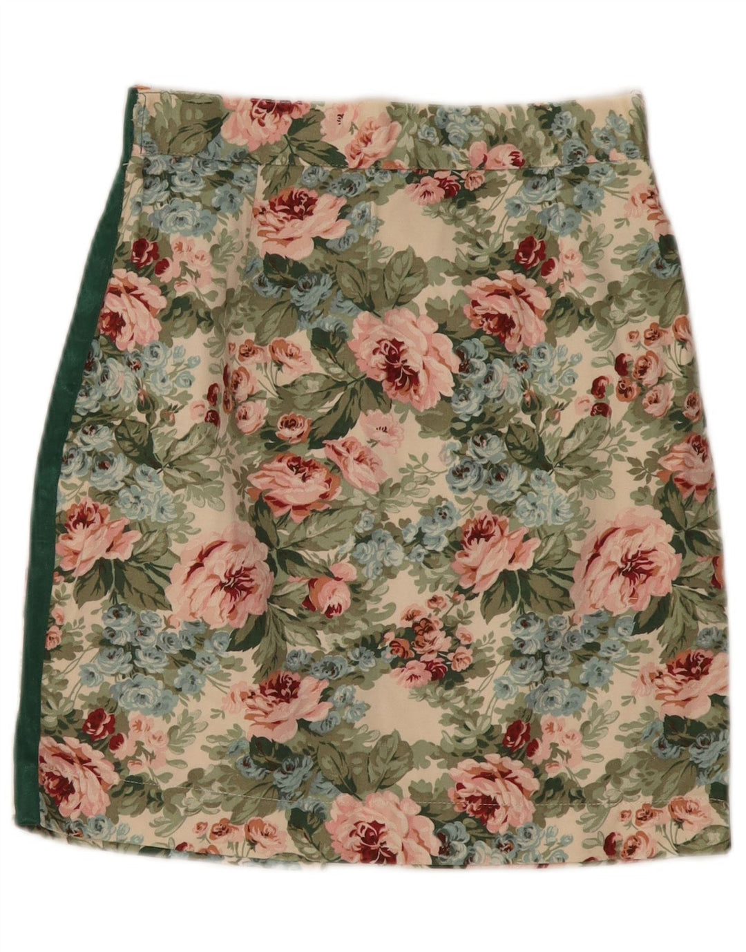 Mini saia feminina vintage pequena W26 floral multicolorida
