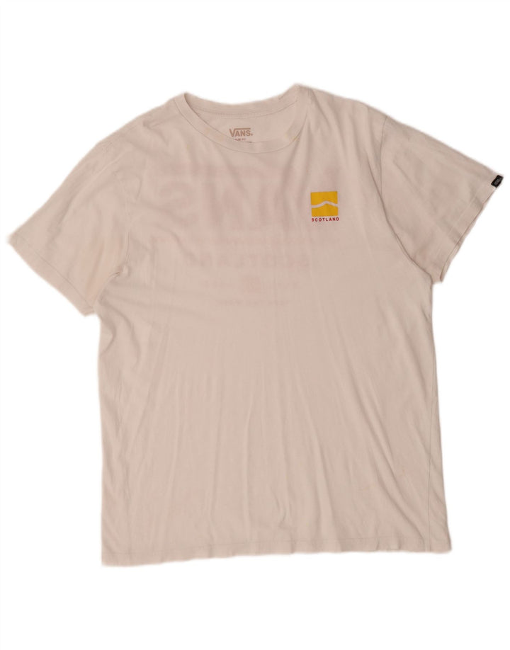 Camiseta Vans Masculina Slim Fit Graphic Top Grande Algodão Branco