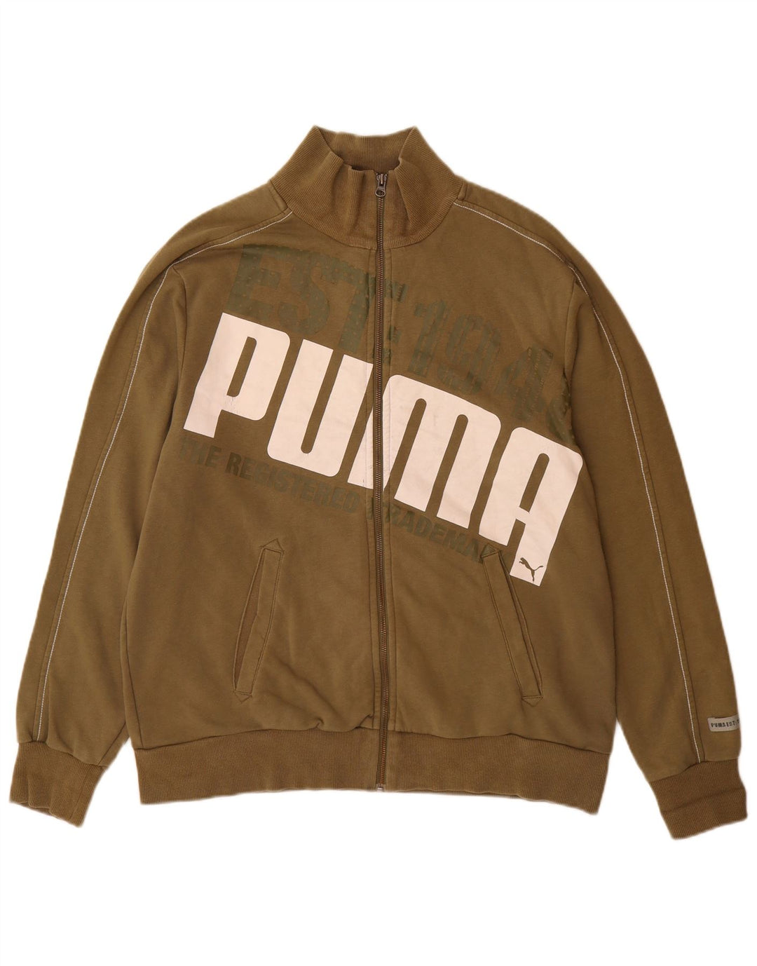 PUMA Mens Graphic Tracksuit Top Jaqueta Grande Caqui