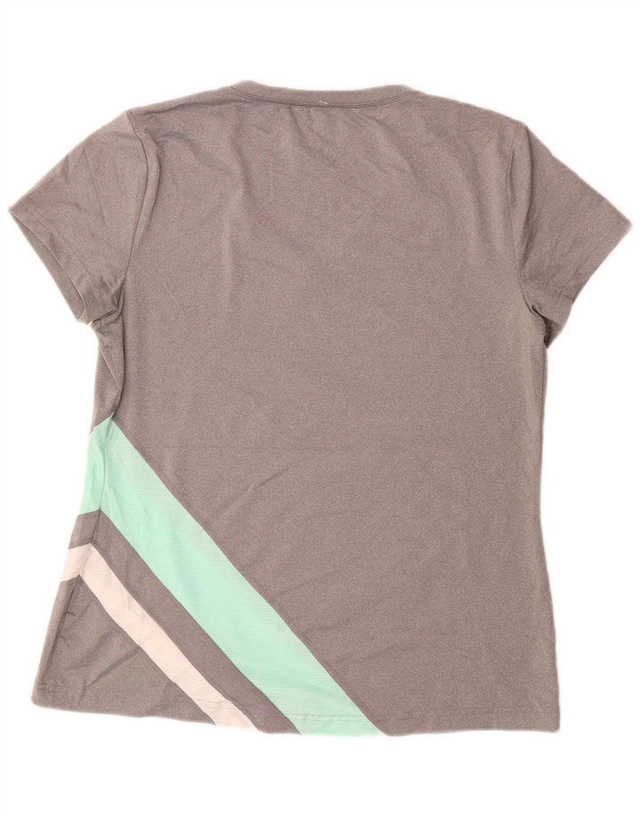 Camiseta feminina FILA UK 14 grande bloco colorido cinza