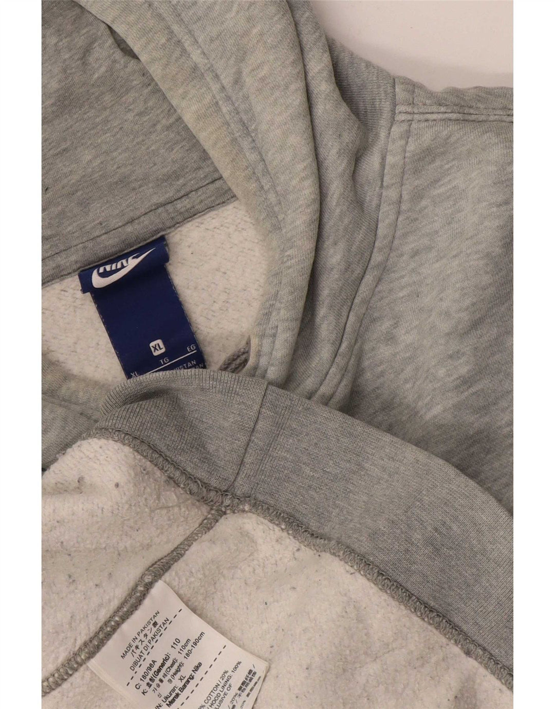 Nike masculino moletom com capuz XL cinza algodão