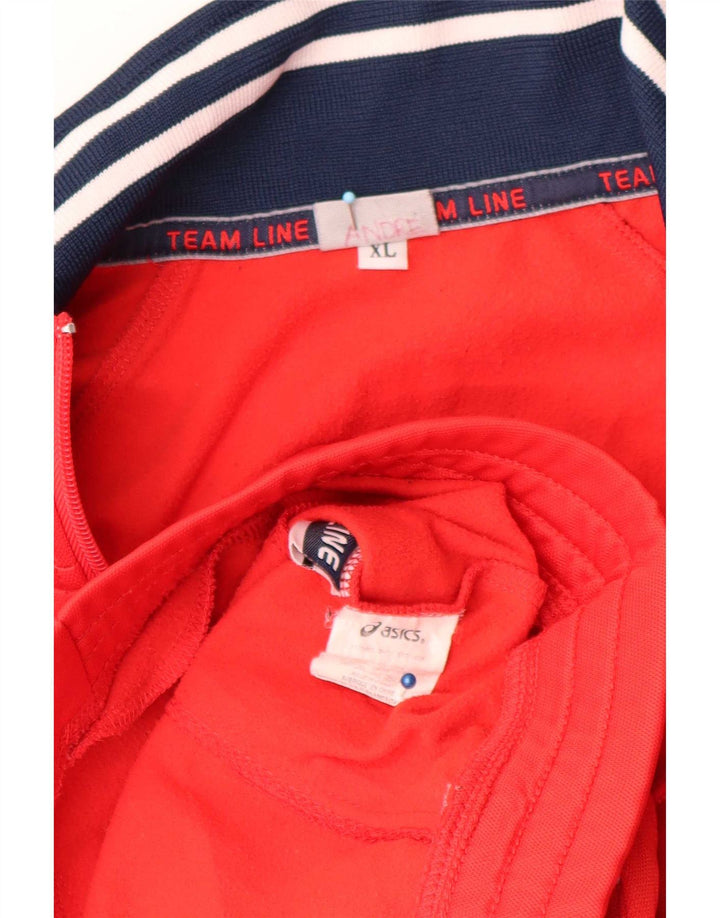 Asics Mens Graphic Tracksuit Top Jaqueta XL Vermelho Colourblock Poliéster
