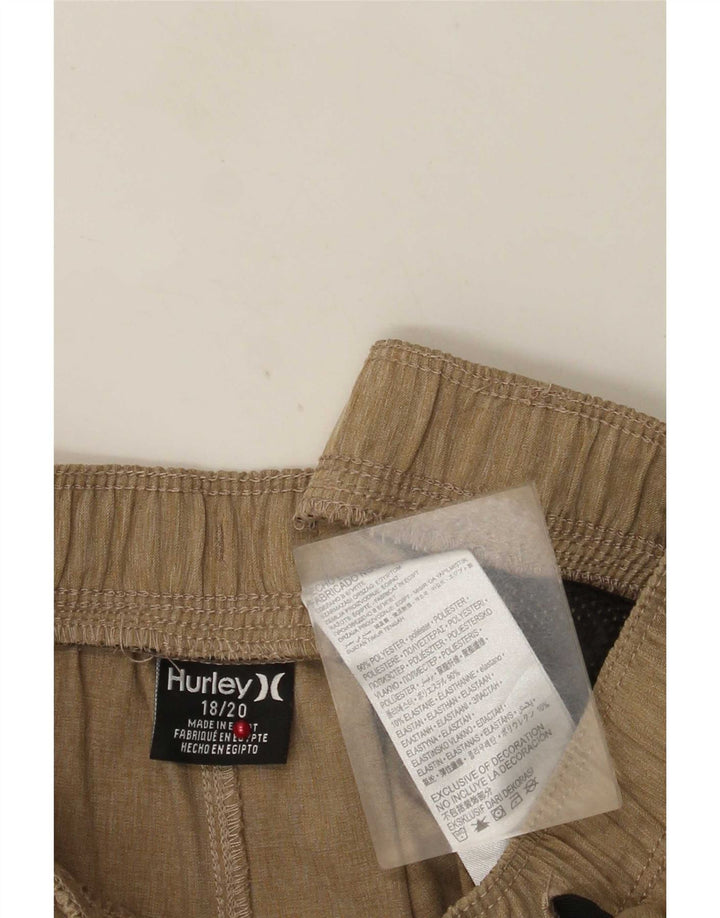 Shorts esportivos gráficos Hurley Boys 15-16 anos poliéster bege
