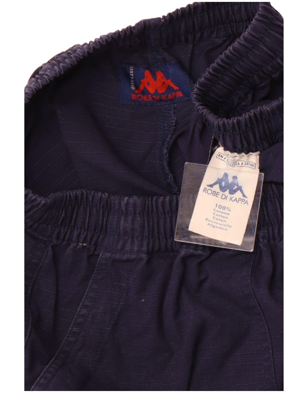 Shorts cargo feminino KAPPA de cintura alta 2XL W32 azul marinho xadrez algodão esportivo