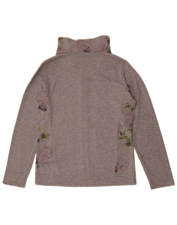 Jaqueta feminina Champion UK 14 algodão floral cinza médio