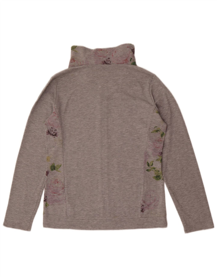 Jaqueta feminina Champion UK 14 algodão floral cinza médio